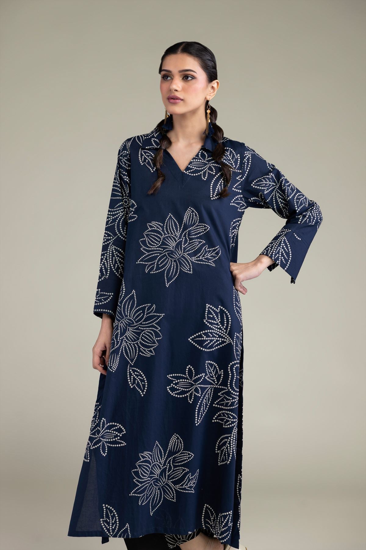 Navy Longline Kurta