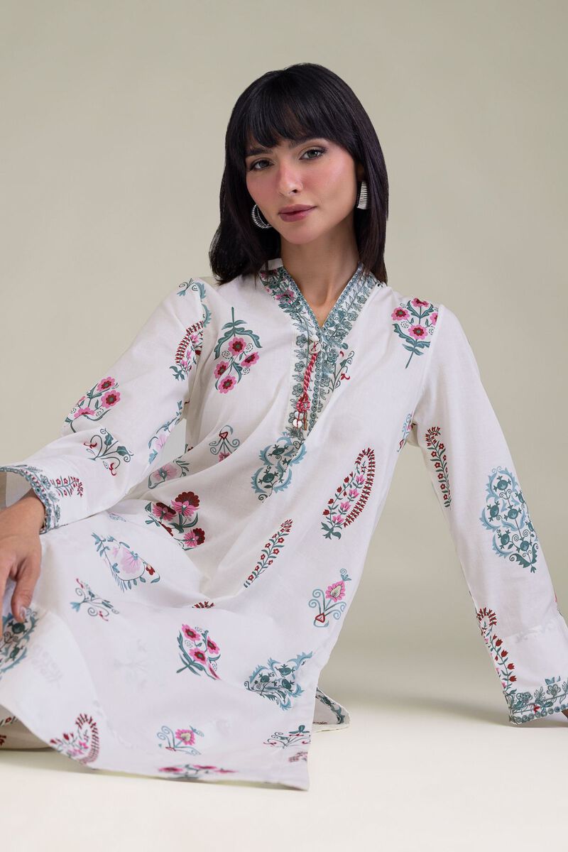 White Floral Pants