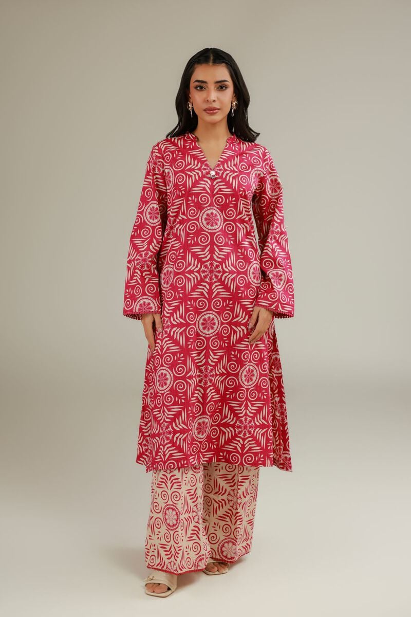 Geometric Cotton Pants