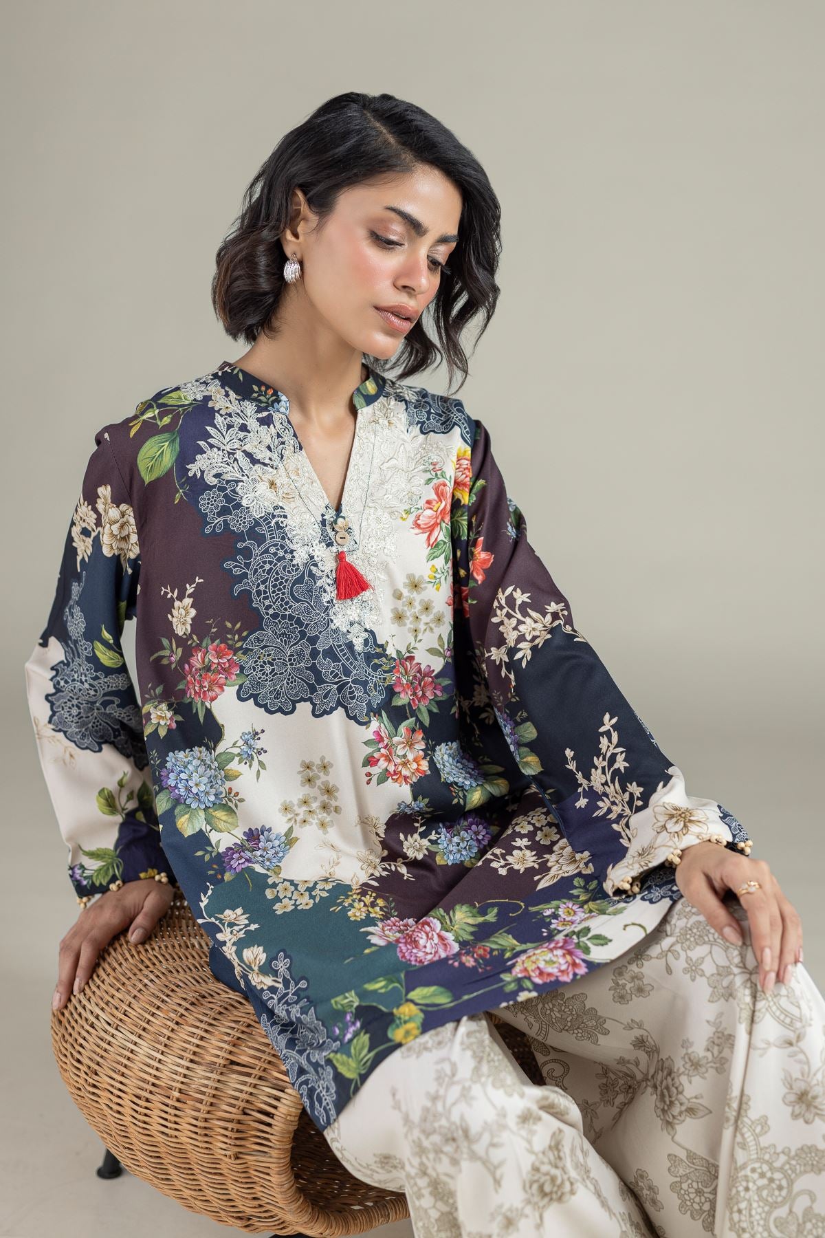 Floral Tassel Kurta
