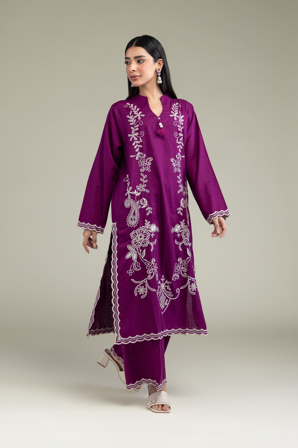 Purple Cotton Pants