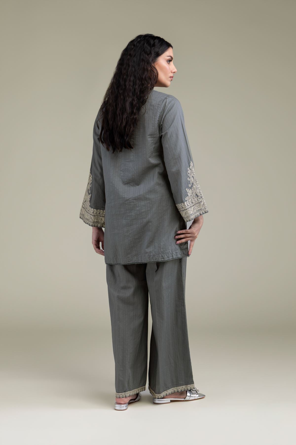 Gray Cotton Kurta