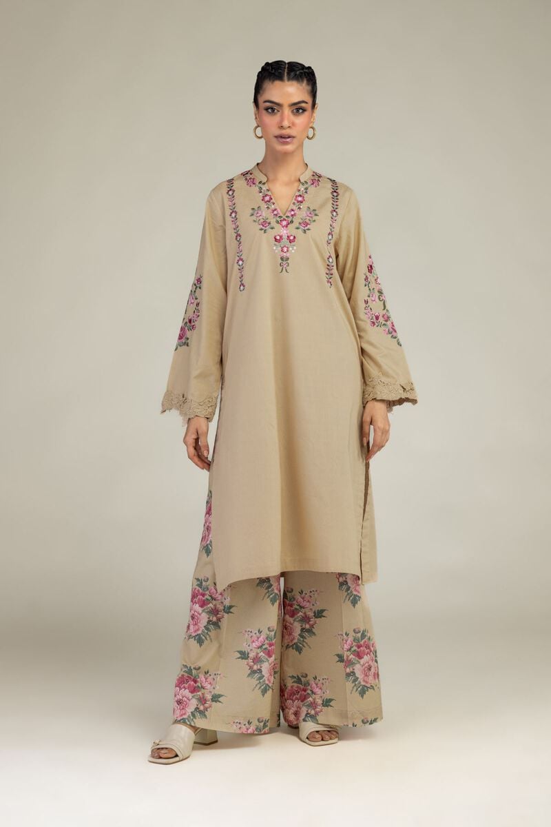 Floral Beige Pants