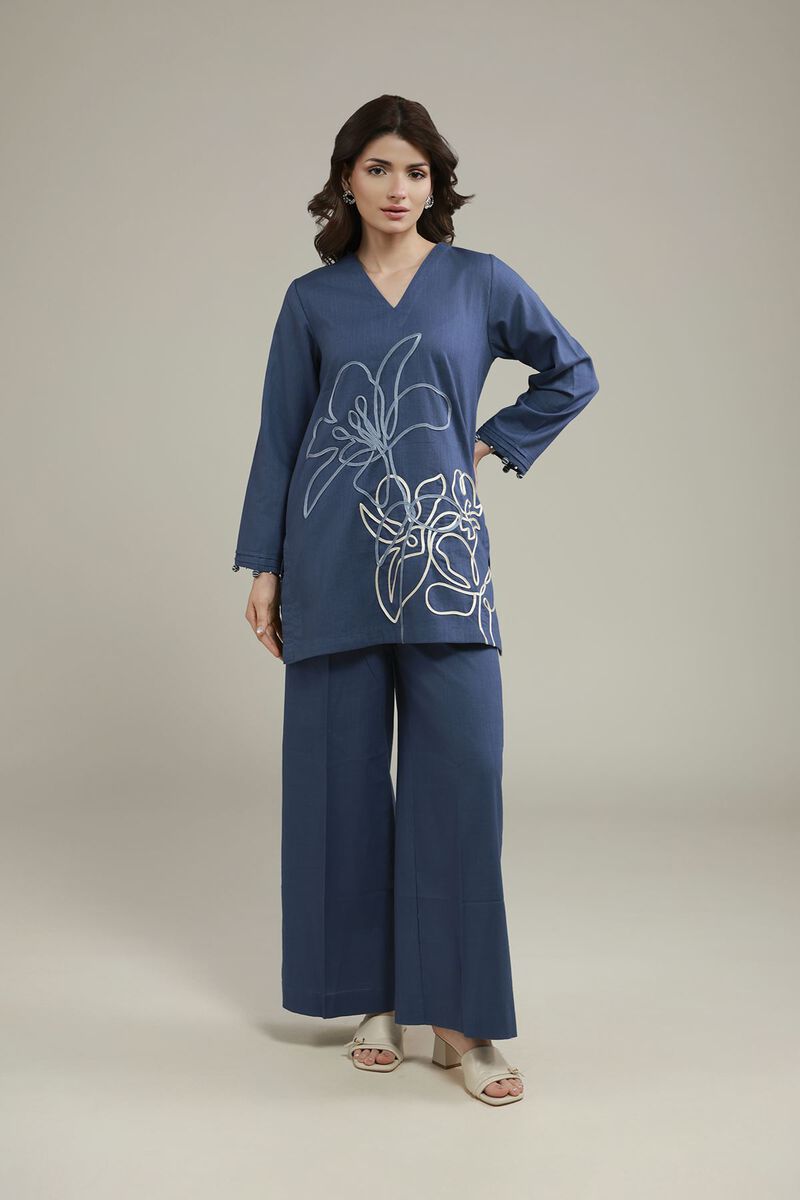 Floral V-Neck Kurta