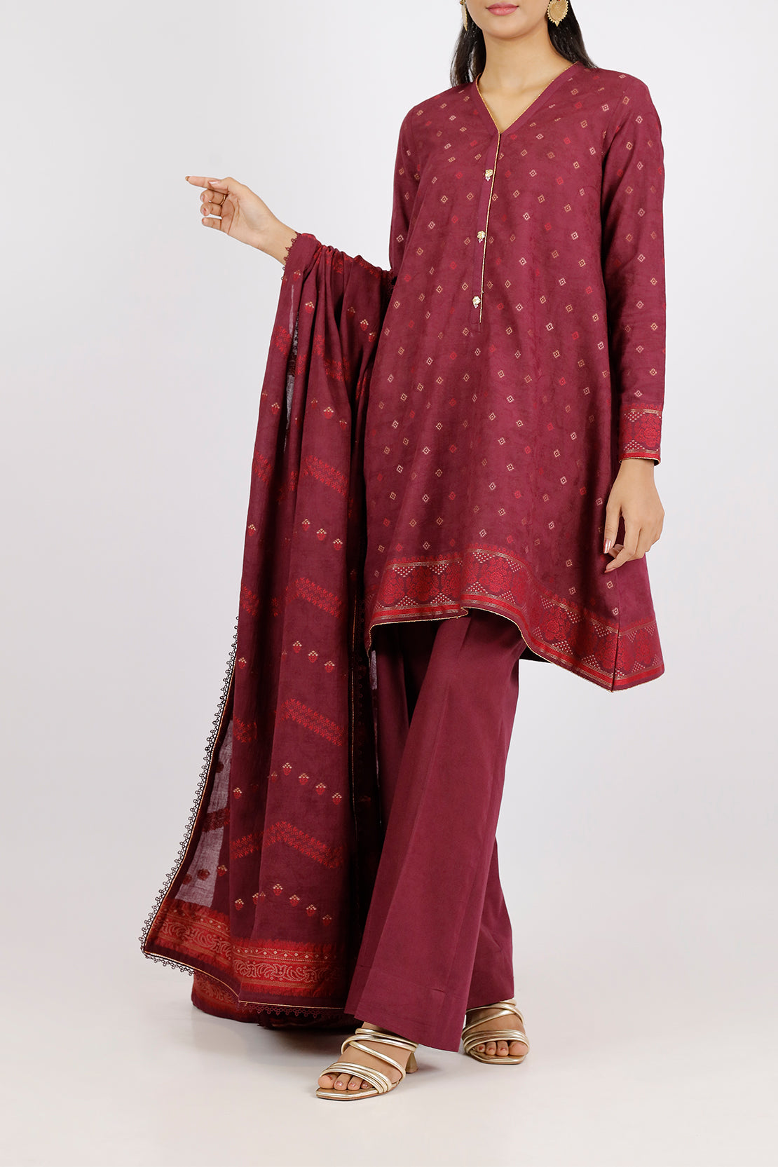 Unstitched Jacquard Cotton 3 Piece91644
