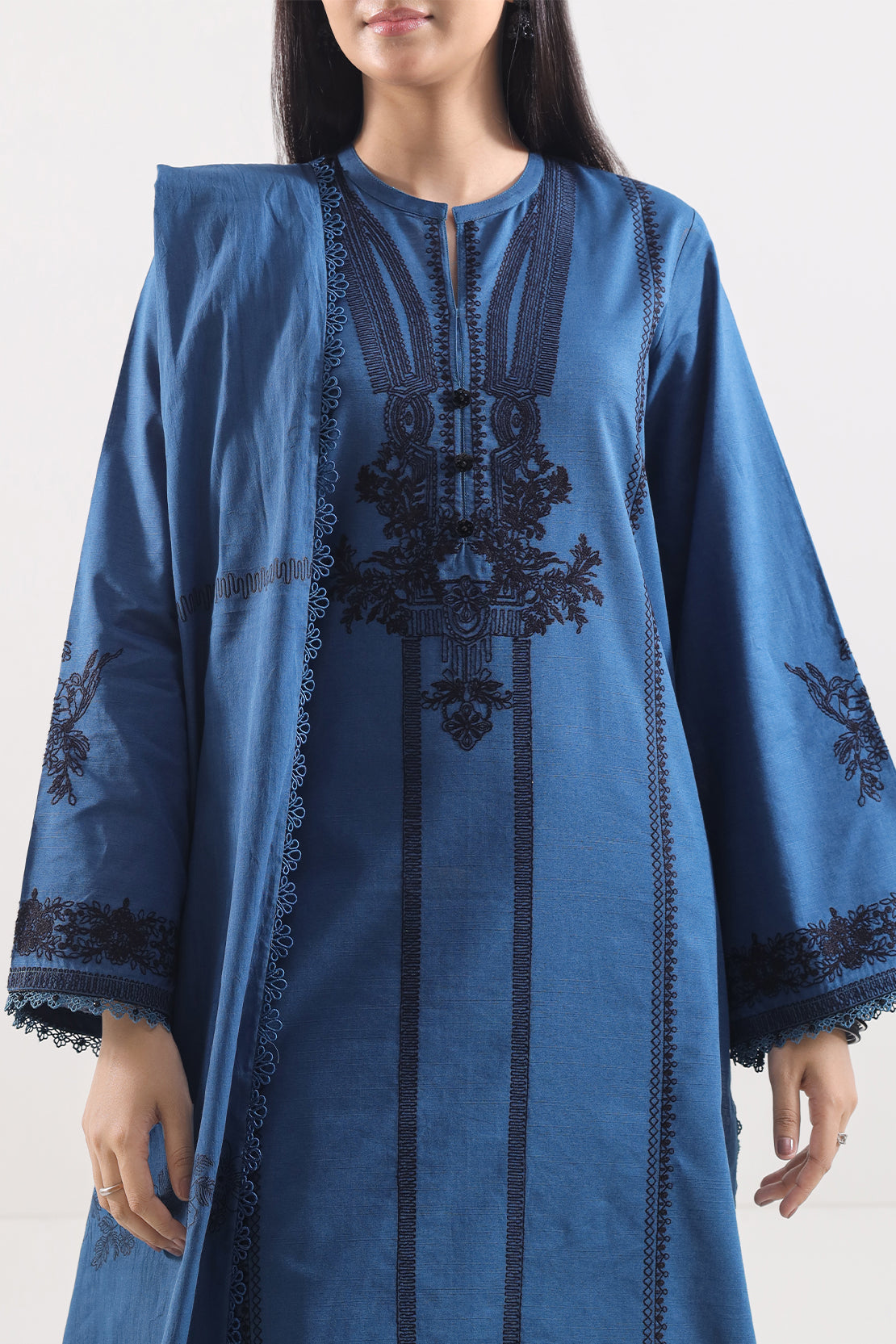 Unstitched Solid Embroidered Warm Khaddar 3 Piece120606