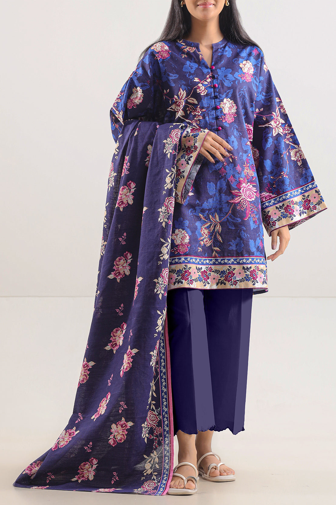 Unstitched Printed Cotton Khaddar 3 Piece114080