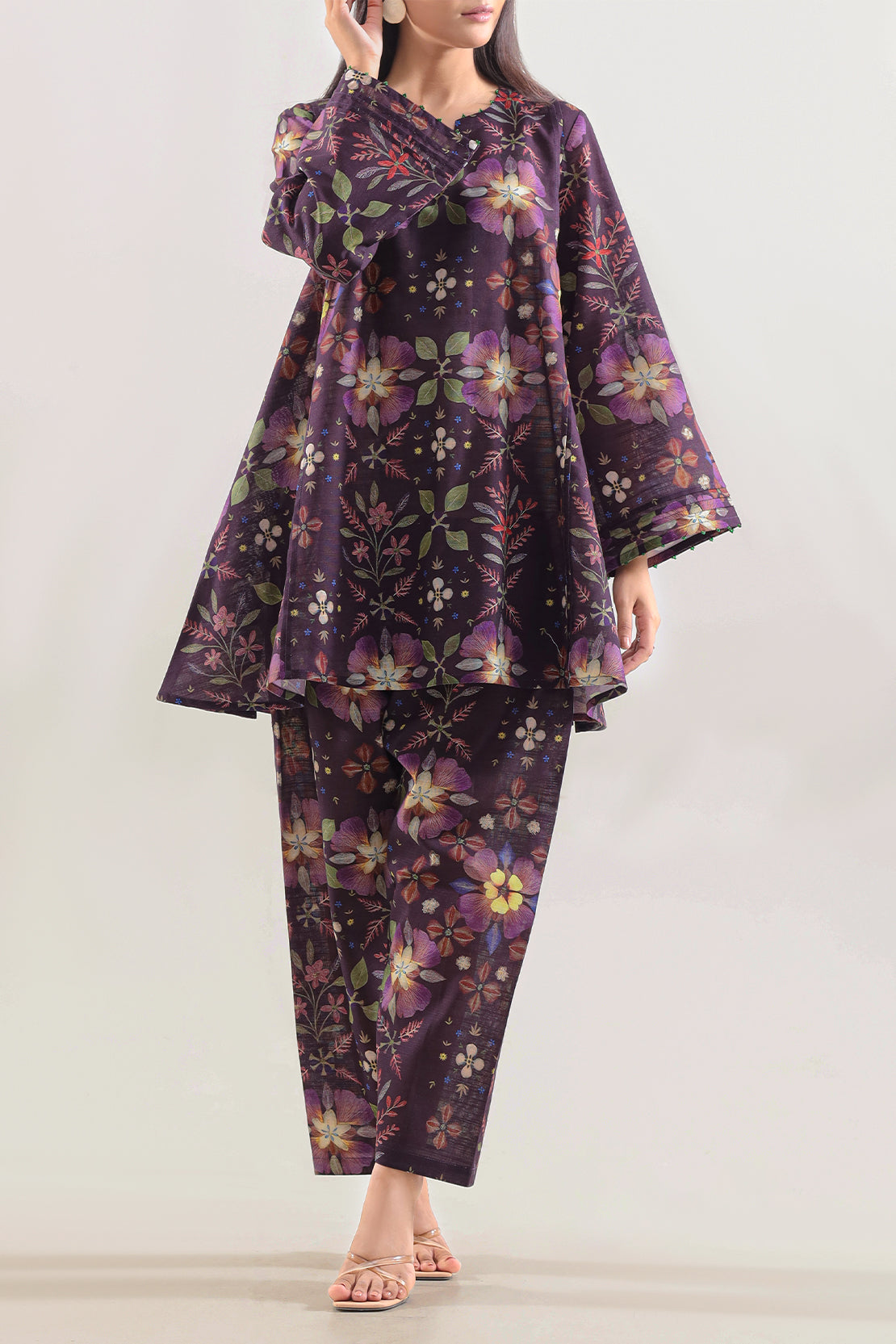 Unstitched Printed Warm Khaddar 2 Piece (Shirt/Trouser)122299