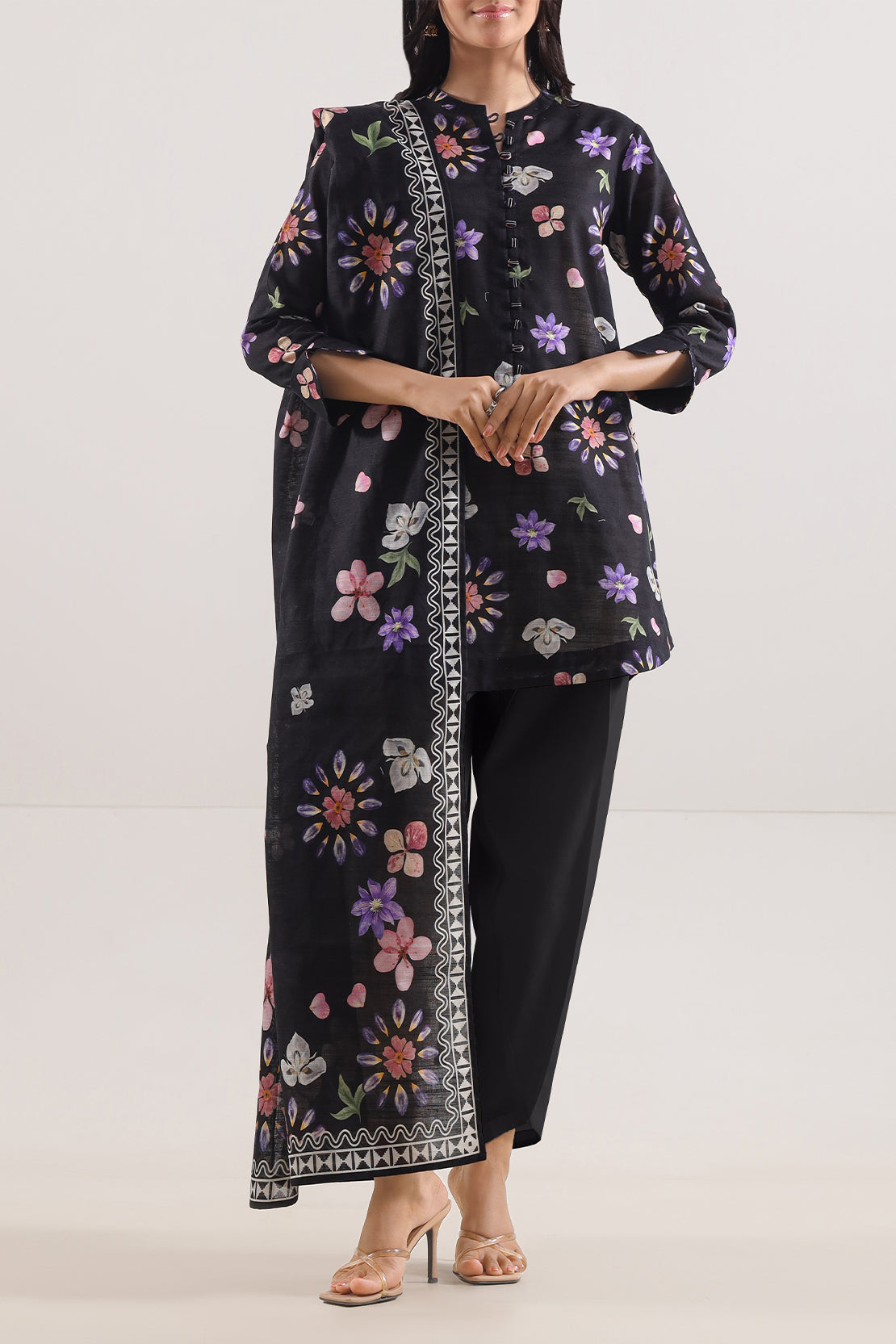 Unstitched Printed Cotton Khaddar 3 Piece114091
