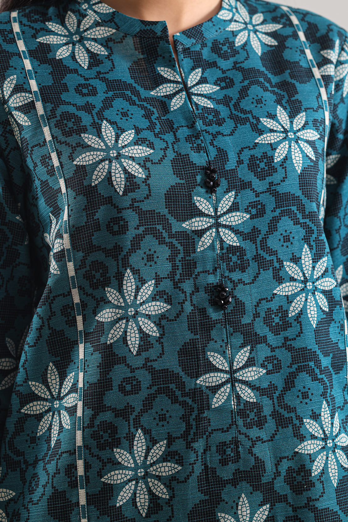Unstitched Printed Cotton Khaddar 3 Piece114110