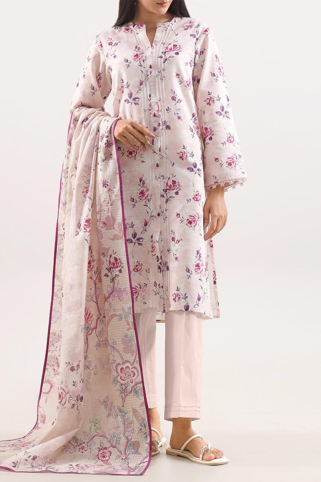 Unstitched Printed Cotton Khaddar 3 Piece125817