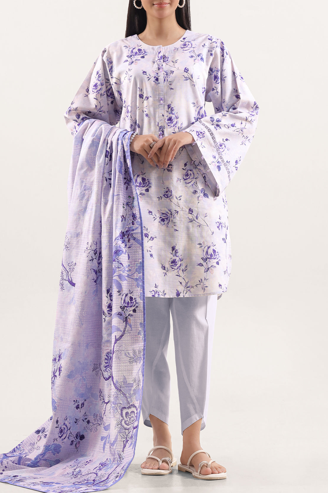 Unstitched Printed Cotton Khaddar 3 Piece125818