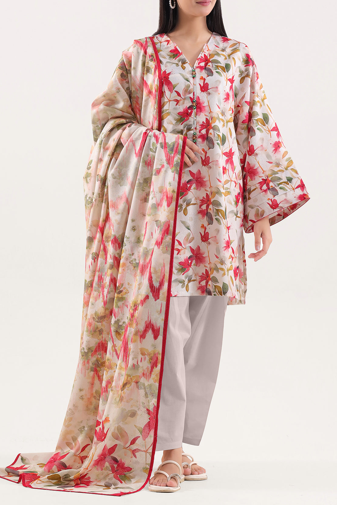 Unstitched Printed Karandi 3 Piece131495