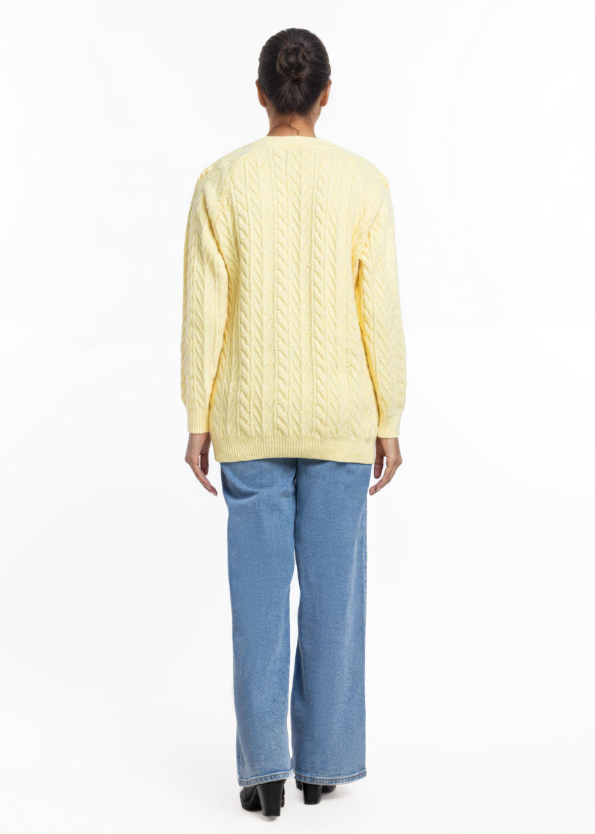 Lemon-Round Neck Cardigan Reglan Sleeves Sweater (25Y-048-67)