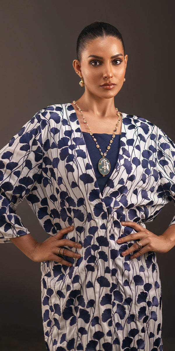 Linen Blend Printed Dress