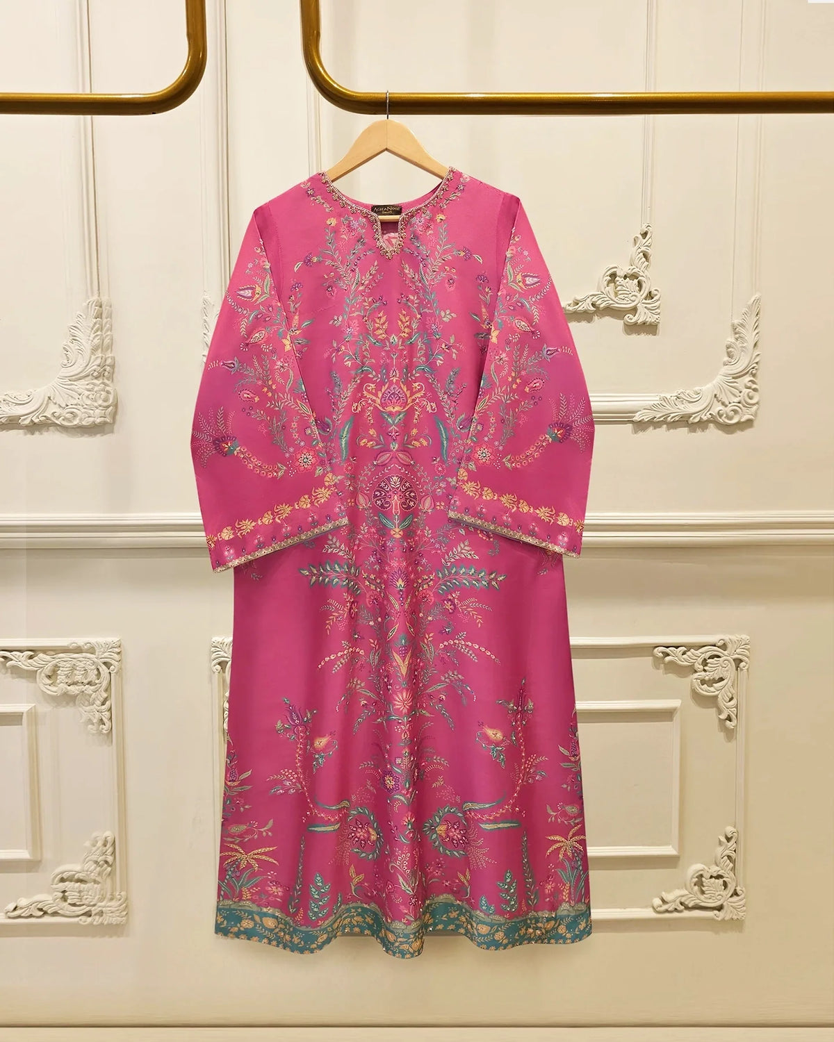 2-Piece Pure Printed Silk Suit with Khadi Silk Pants S115259
