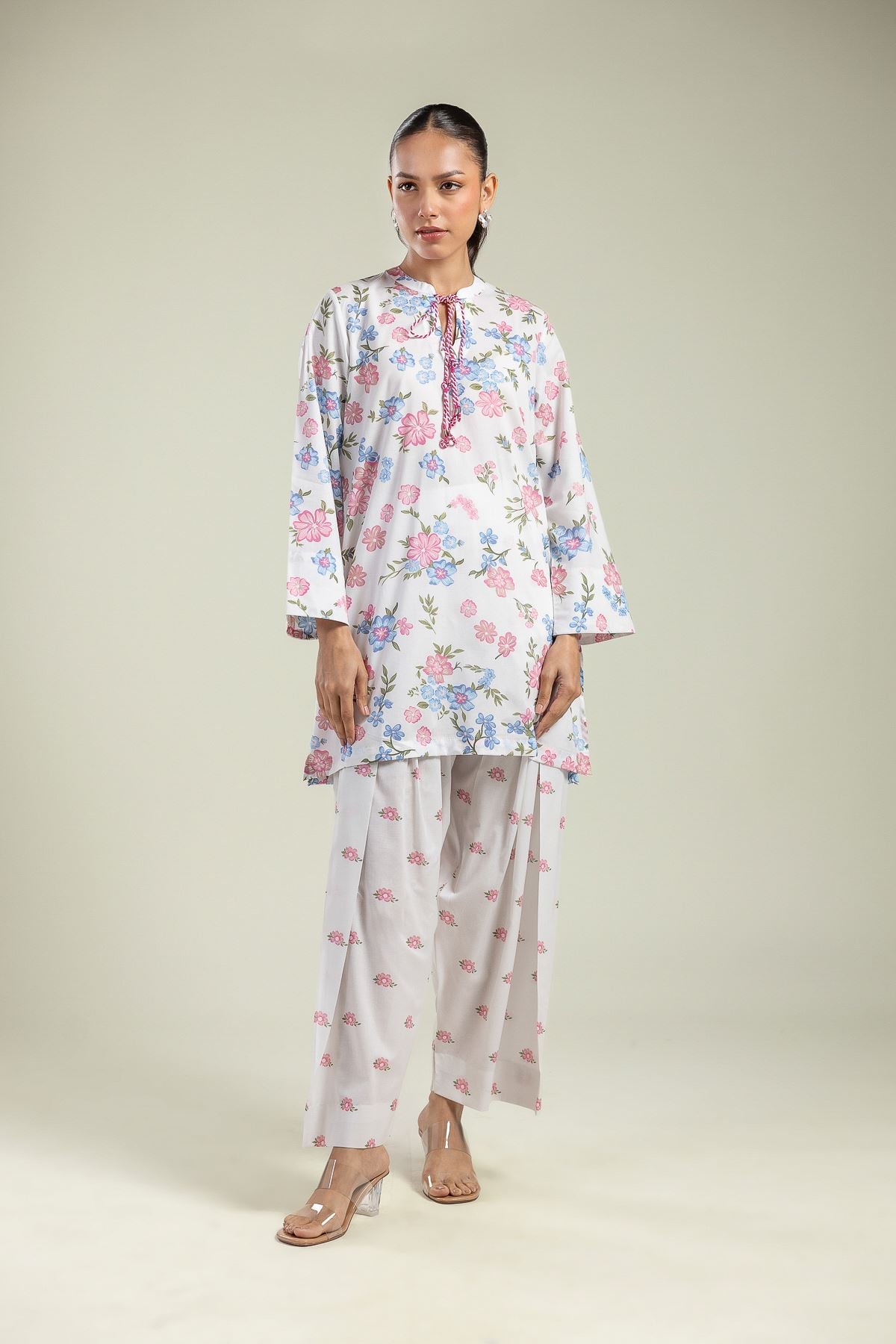 Keyhole Floral Kurta