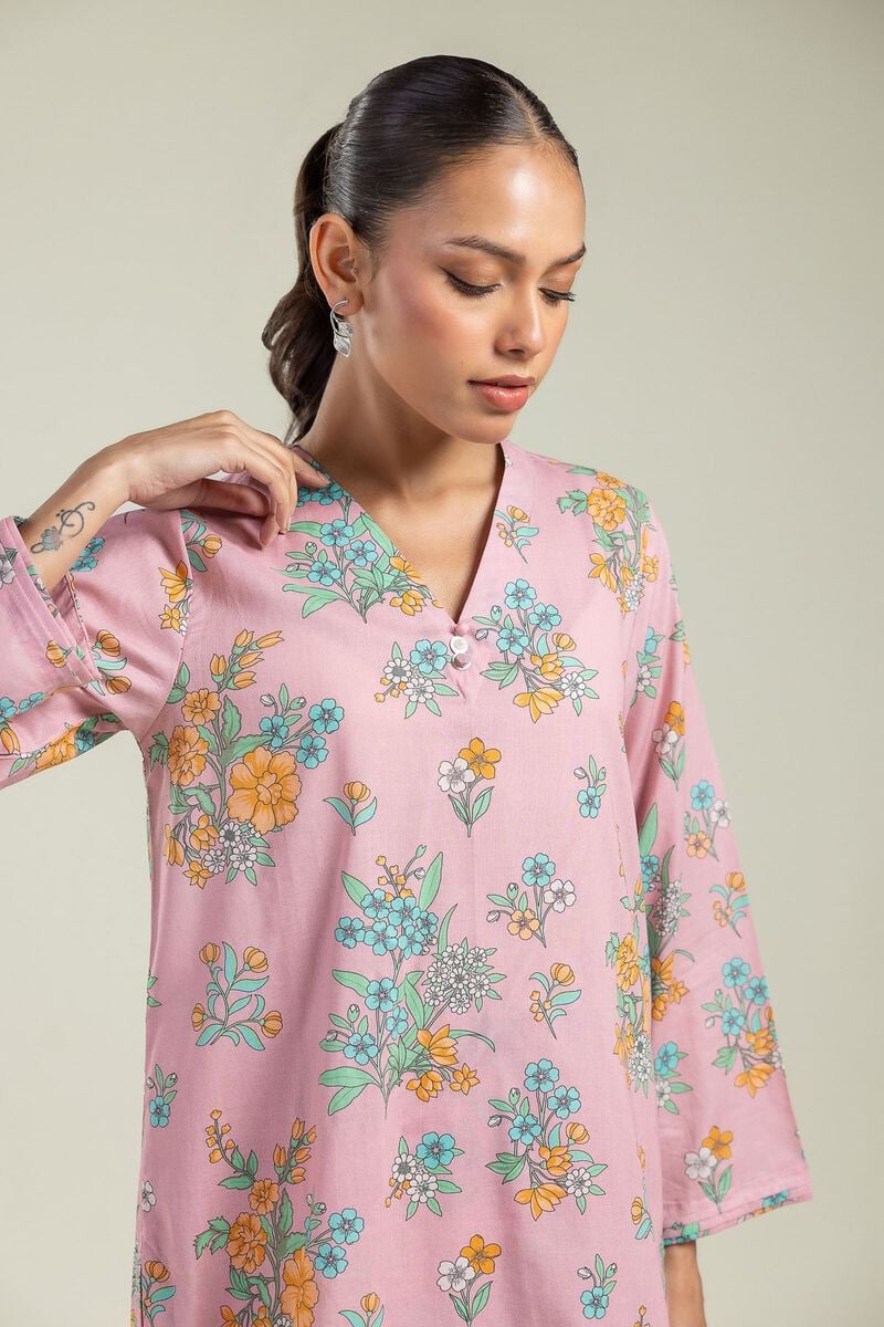 Floral V-Neck Kurta