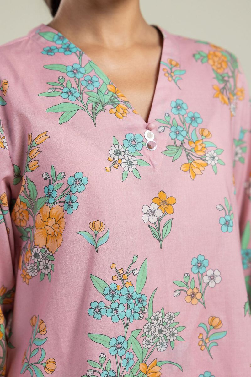 Floral V-Neck Kurta