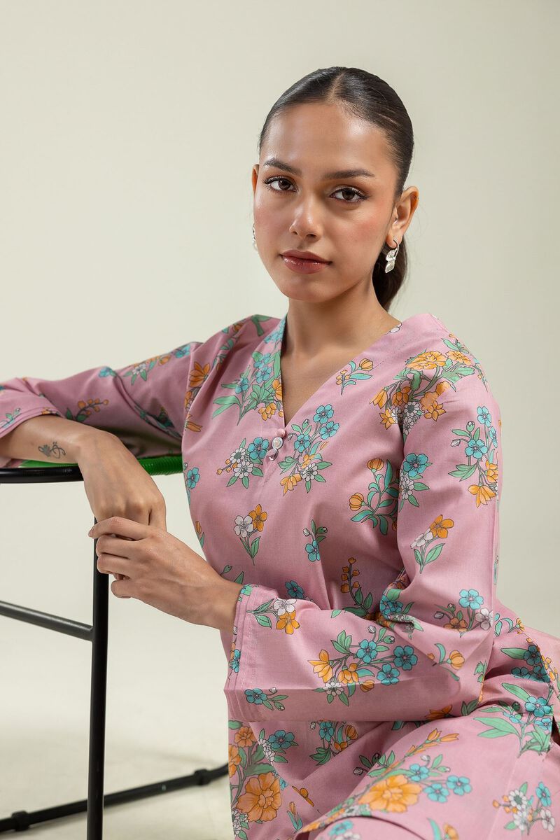 Floral V-Neck Kurta
