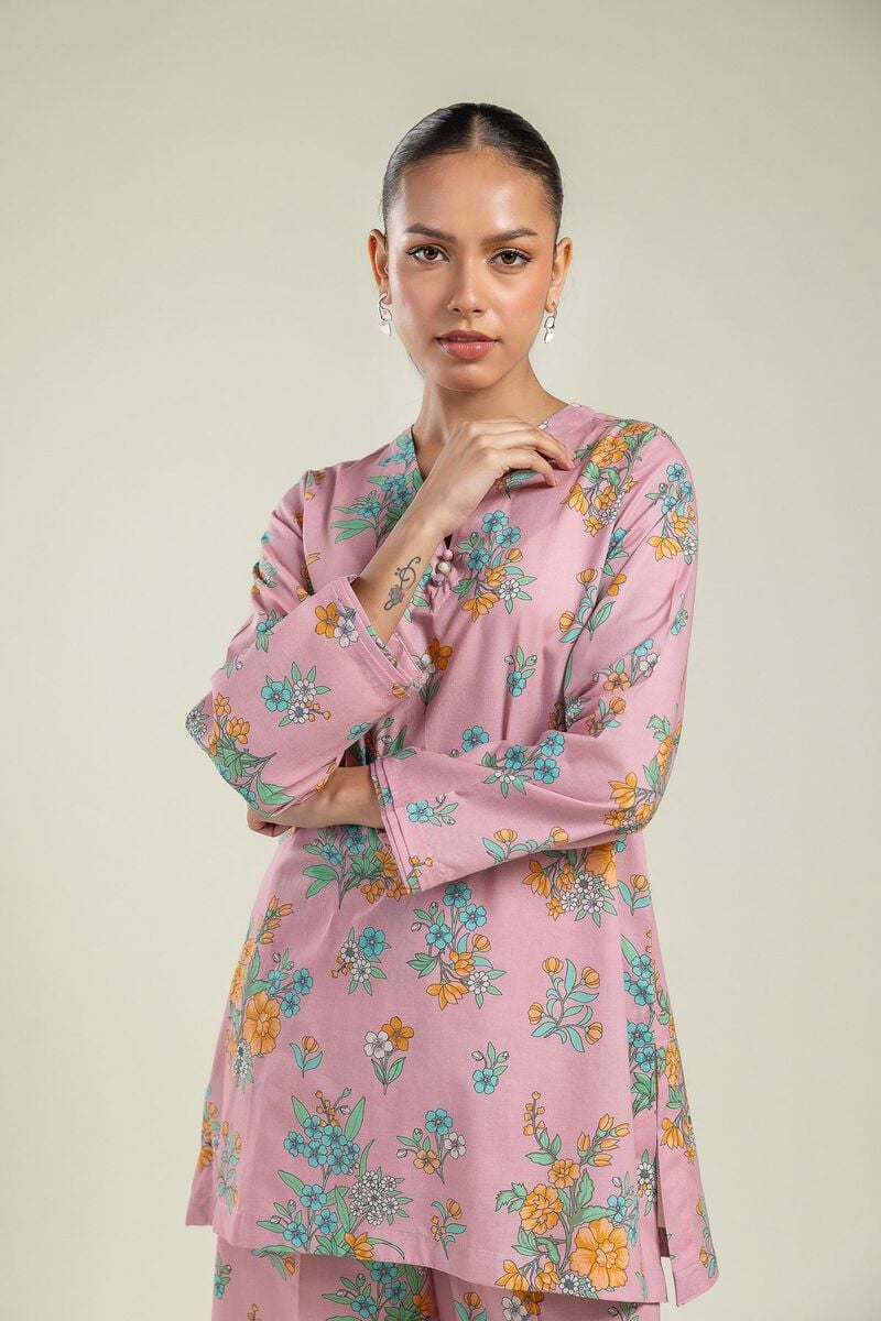 Floral V-Neck Kurta