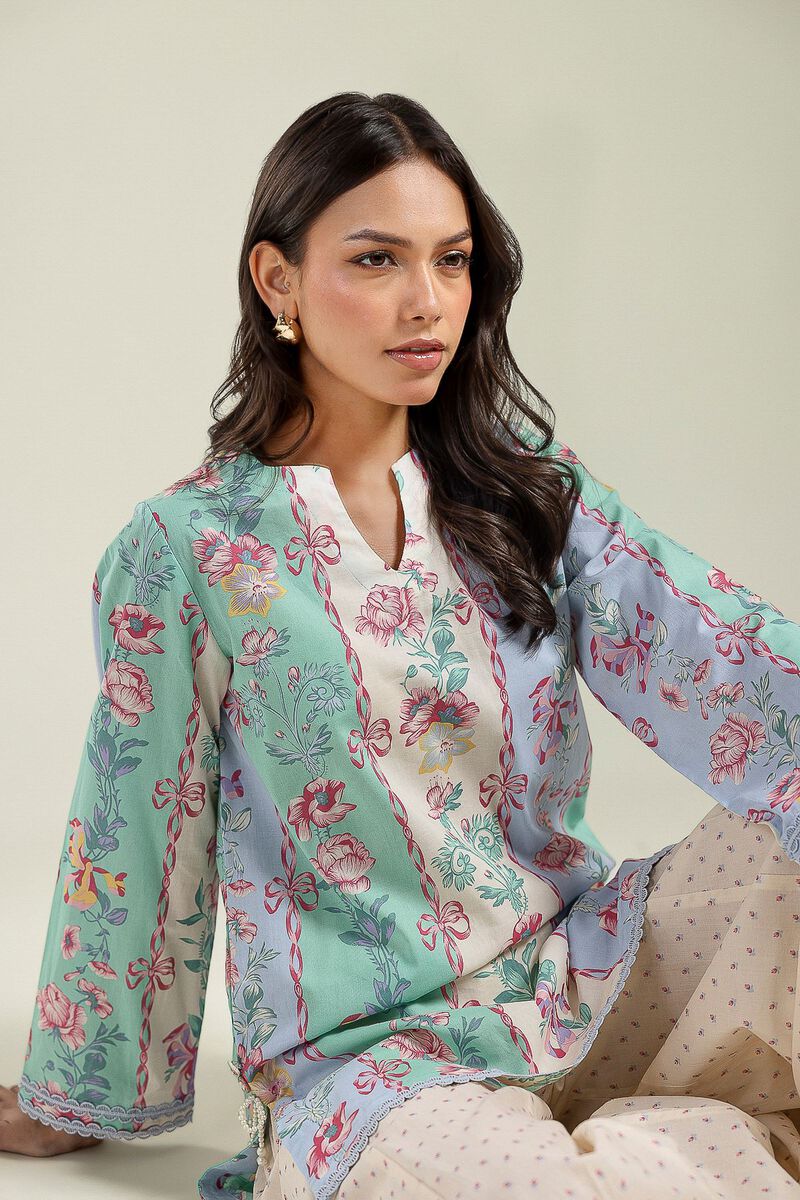 Floral V-Neck Kurta