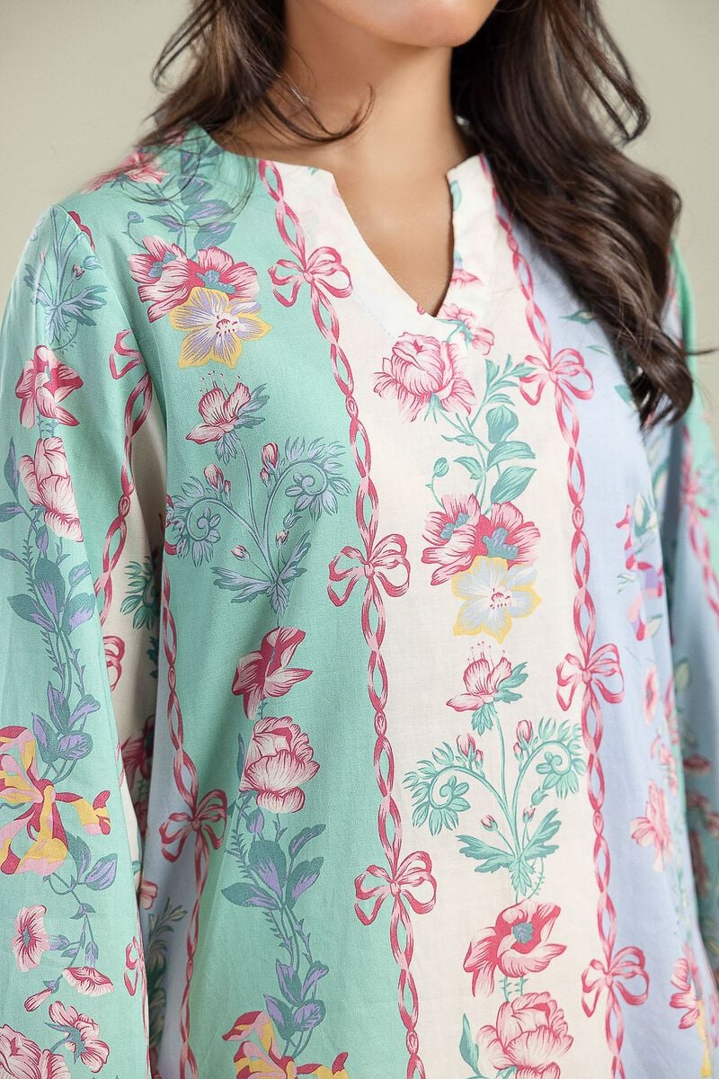 Floral V-Neck Kurta