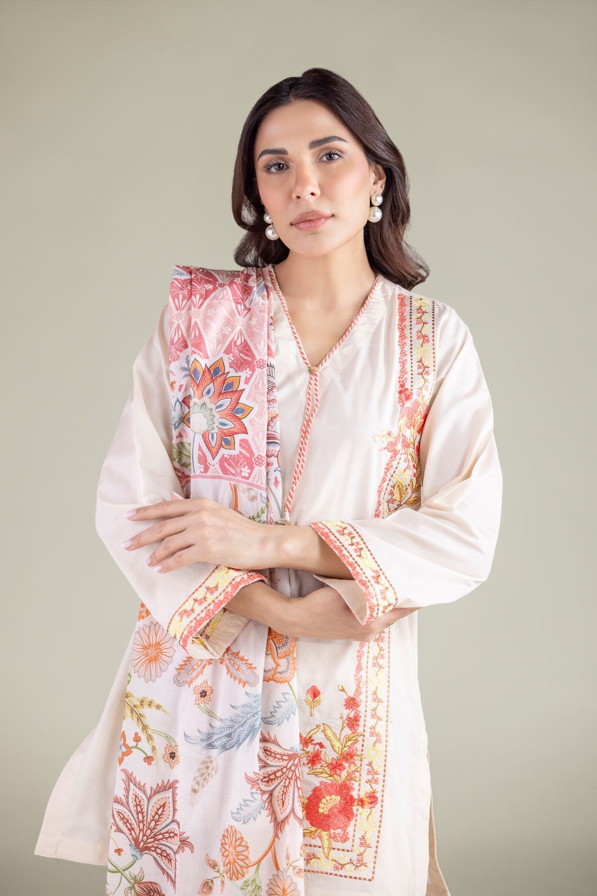 Floral Lawn Dupatta