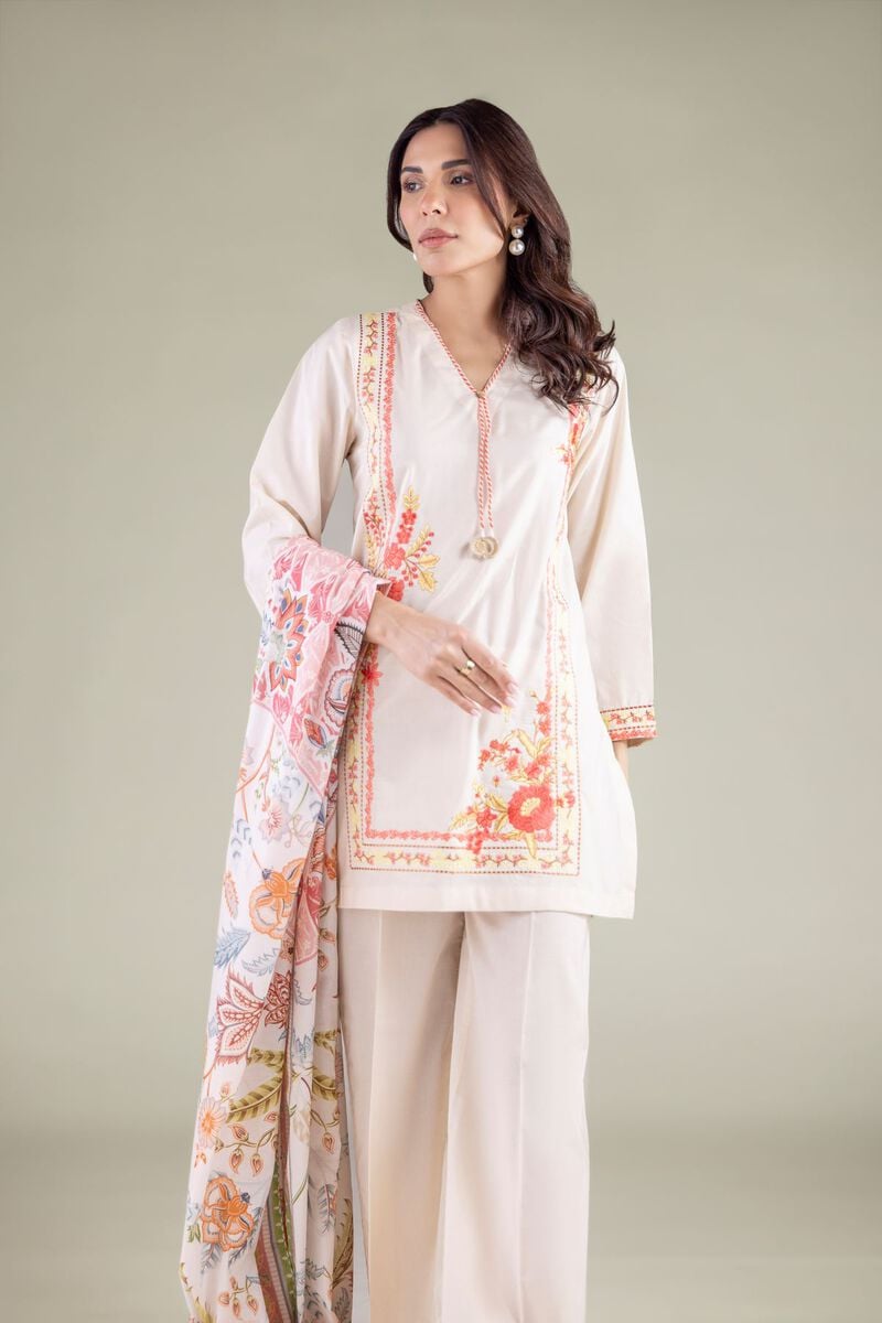 Floral V-Neck Kurta
