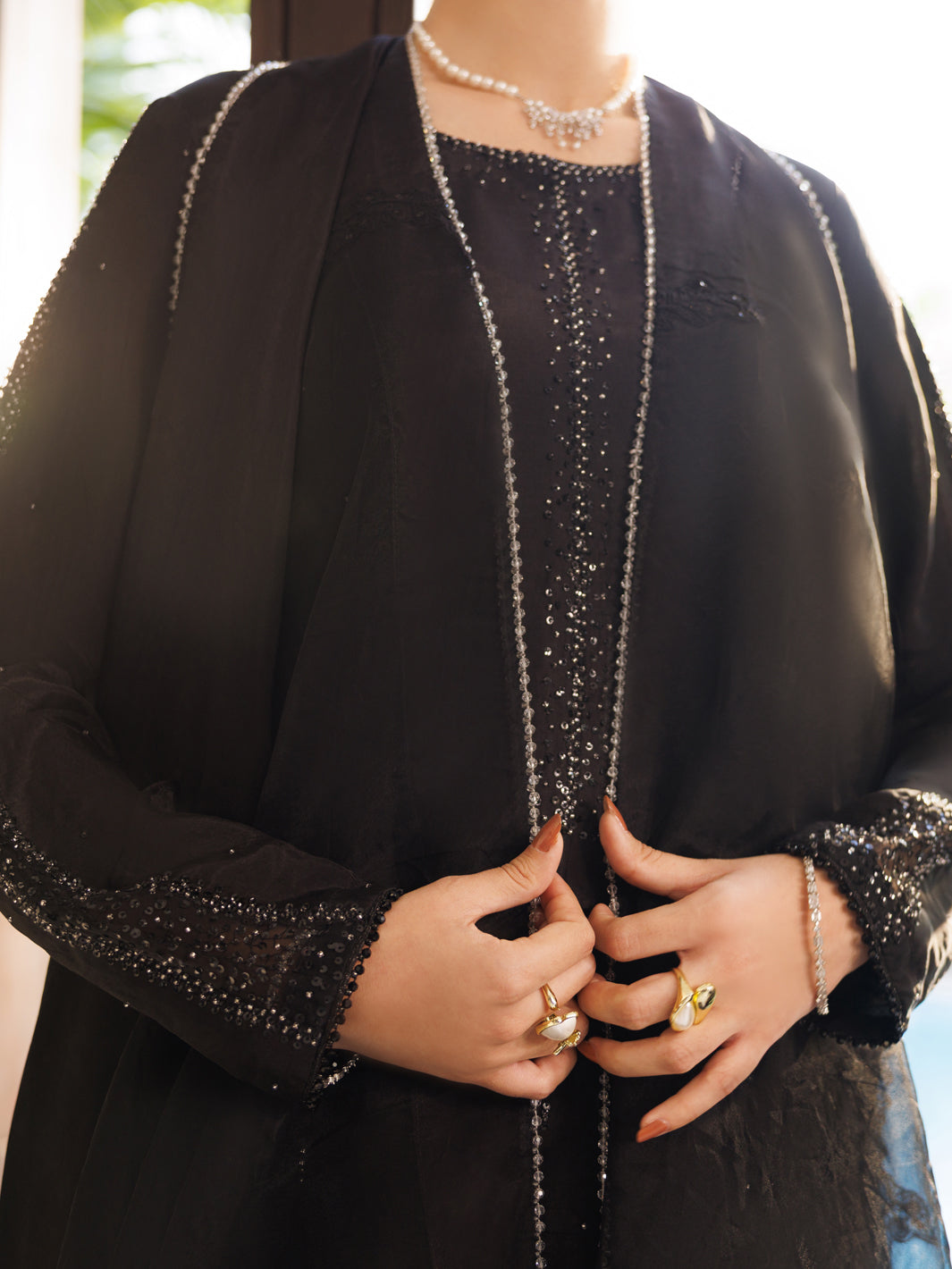 Black Silk 3Pc Stitched - ALP-3PS-2661