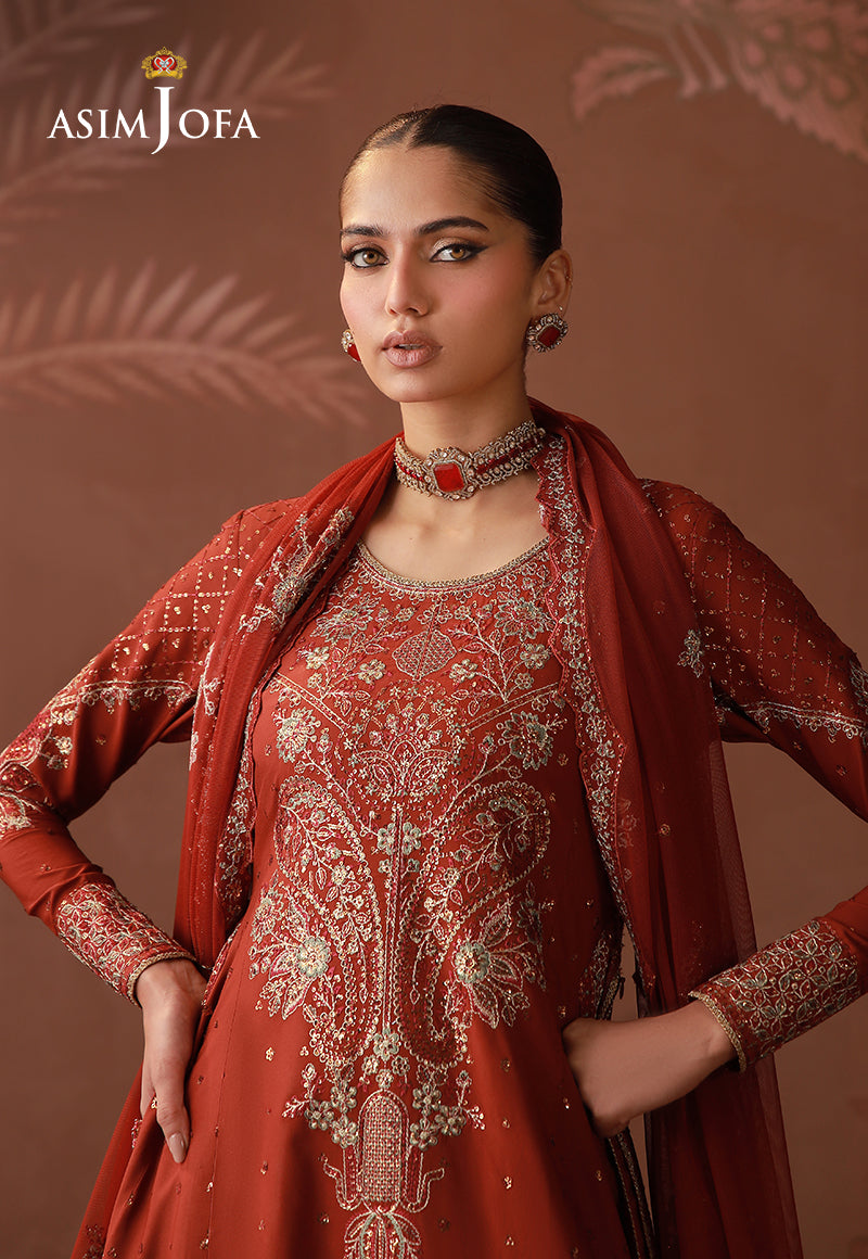 AJULDD-02 Embroidered Boski Silk Stitched 3 Pcs