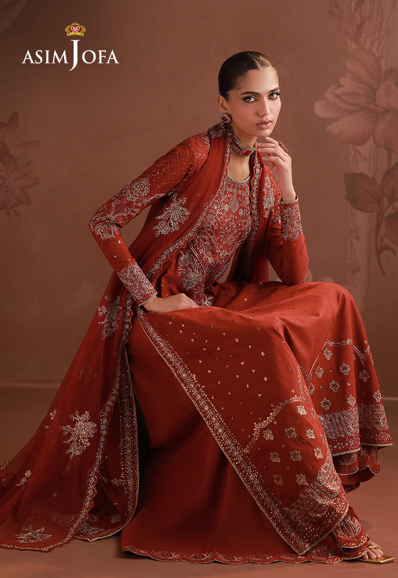 AJULDD-02 Embroidered Boski Silk Stitched 3 Pcs