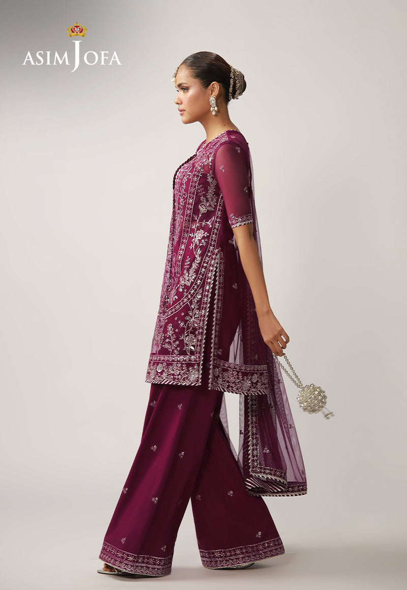 AJULO-04 Embroidered Net Unstitched 3 Pcs