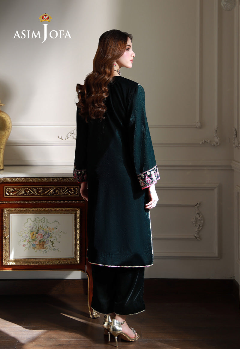 AJEMB-11 EMBROIDERED ORGANZA STITCHED 3 PCS