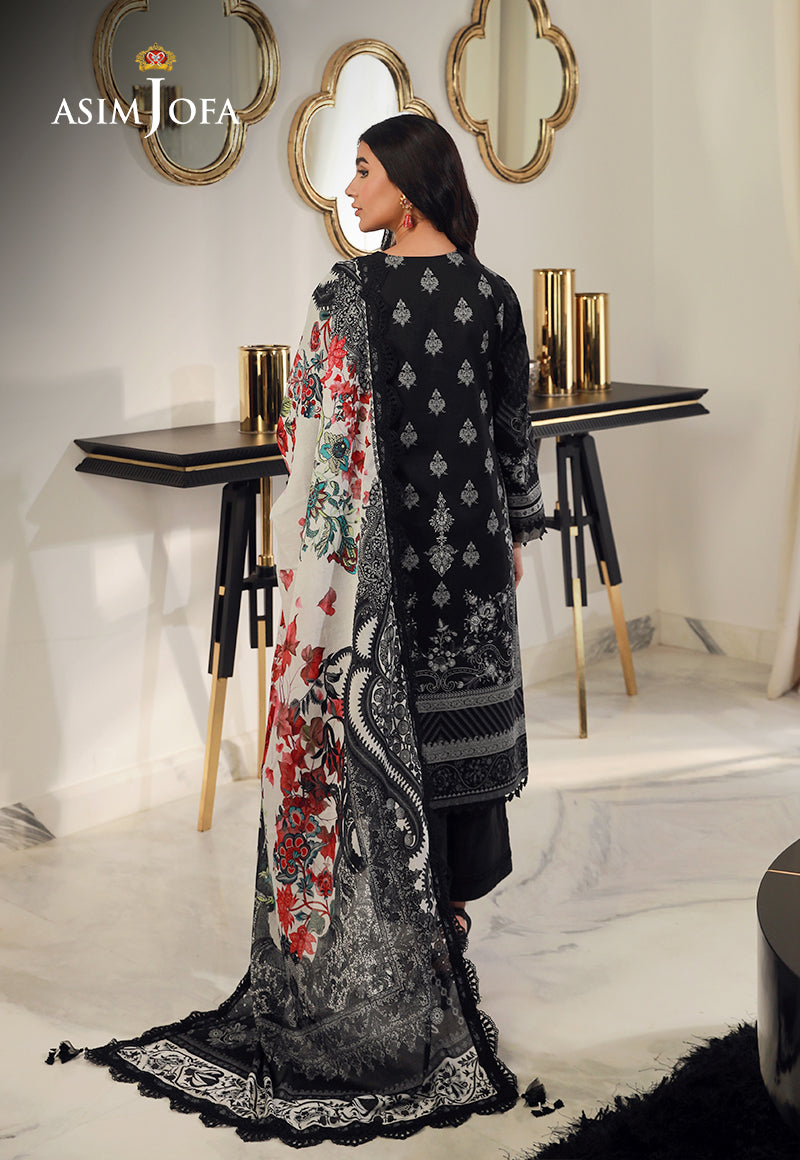 Ajso-26 Unstitched 3 Pcs Shirt Dupatta Trouser