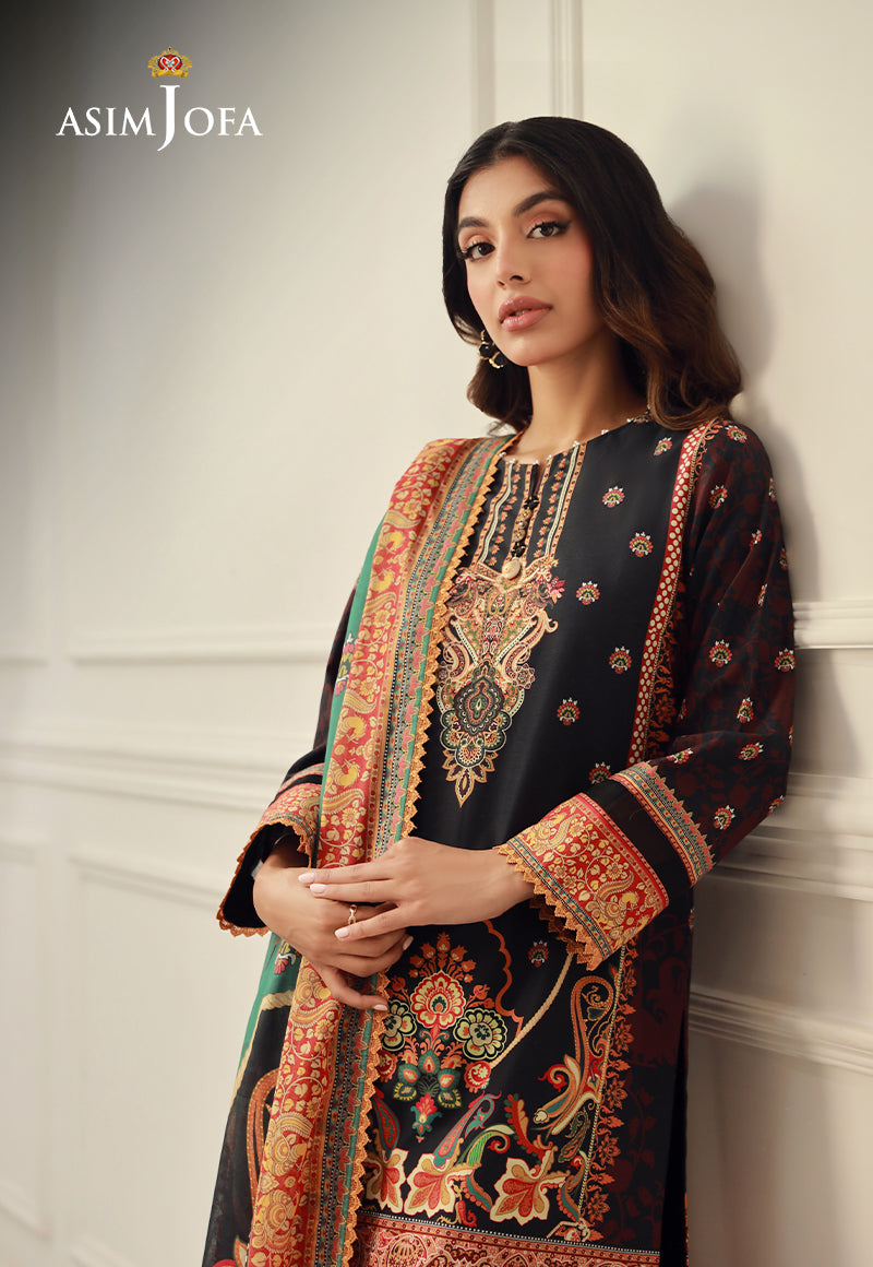 Ajso-31 Unstitched 3 Pcs Shirt Dupatta Trouser
