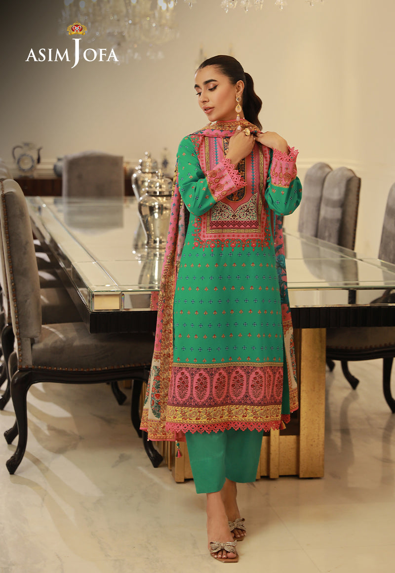 Ajso-09 Unstitched 2 Pcs Shirt Dupatta