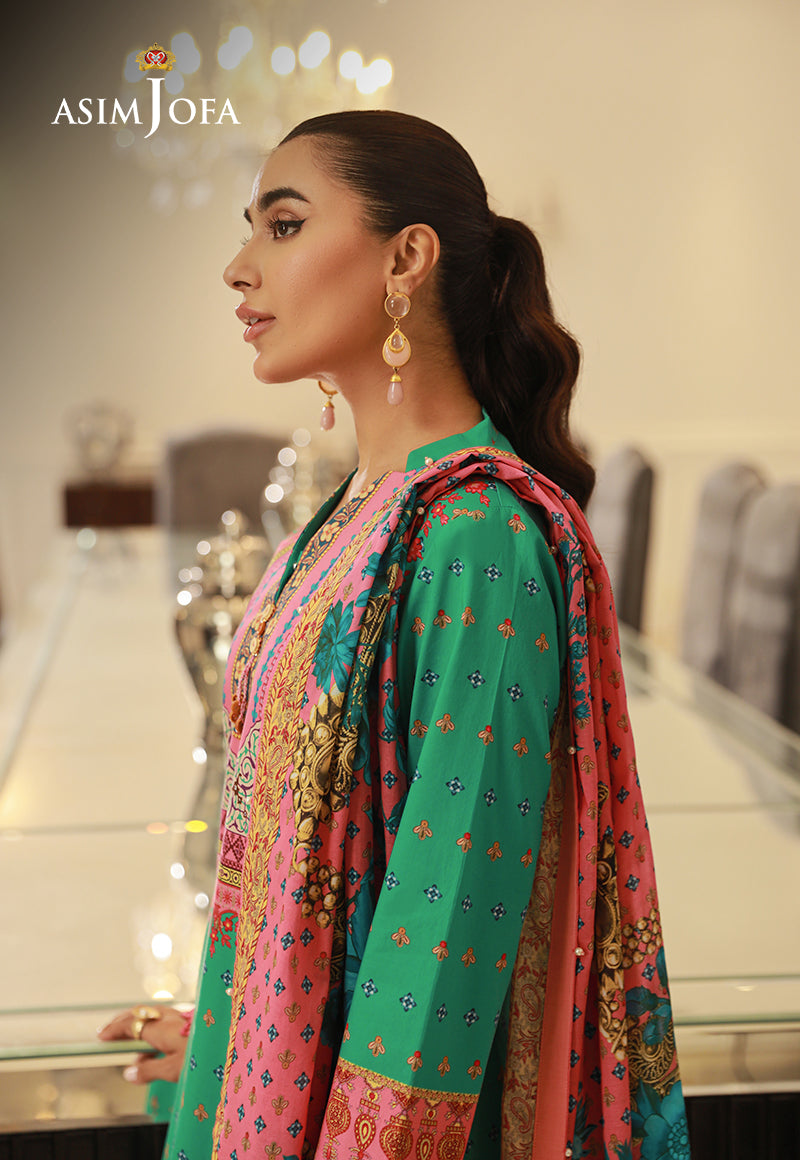 Ajso-09 Unstitched 2 Pcs Shirt Dupatta
