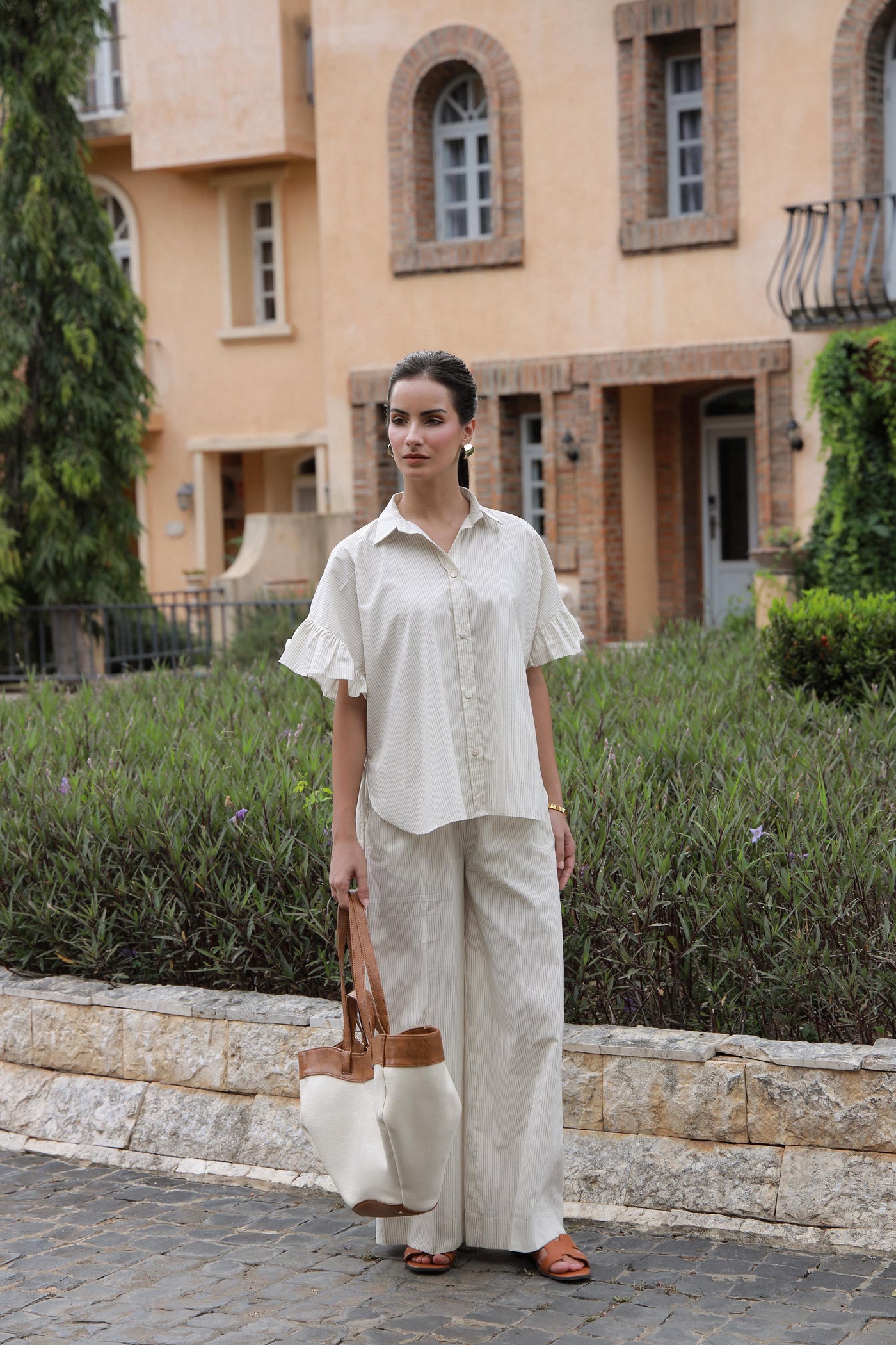 Pin Striped Tunic Set