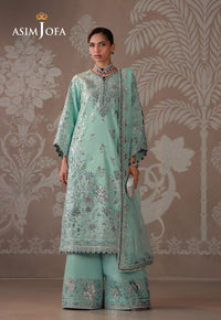 AJULDD-09 Embroidered Raw Silk Stitched 3 Pcs