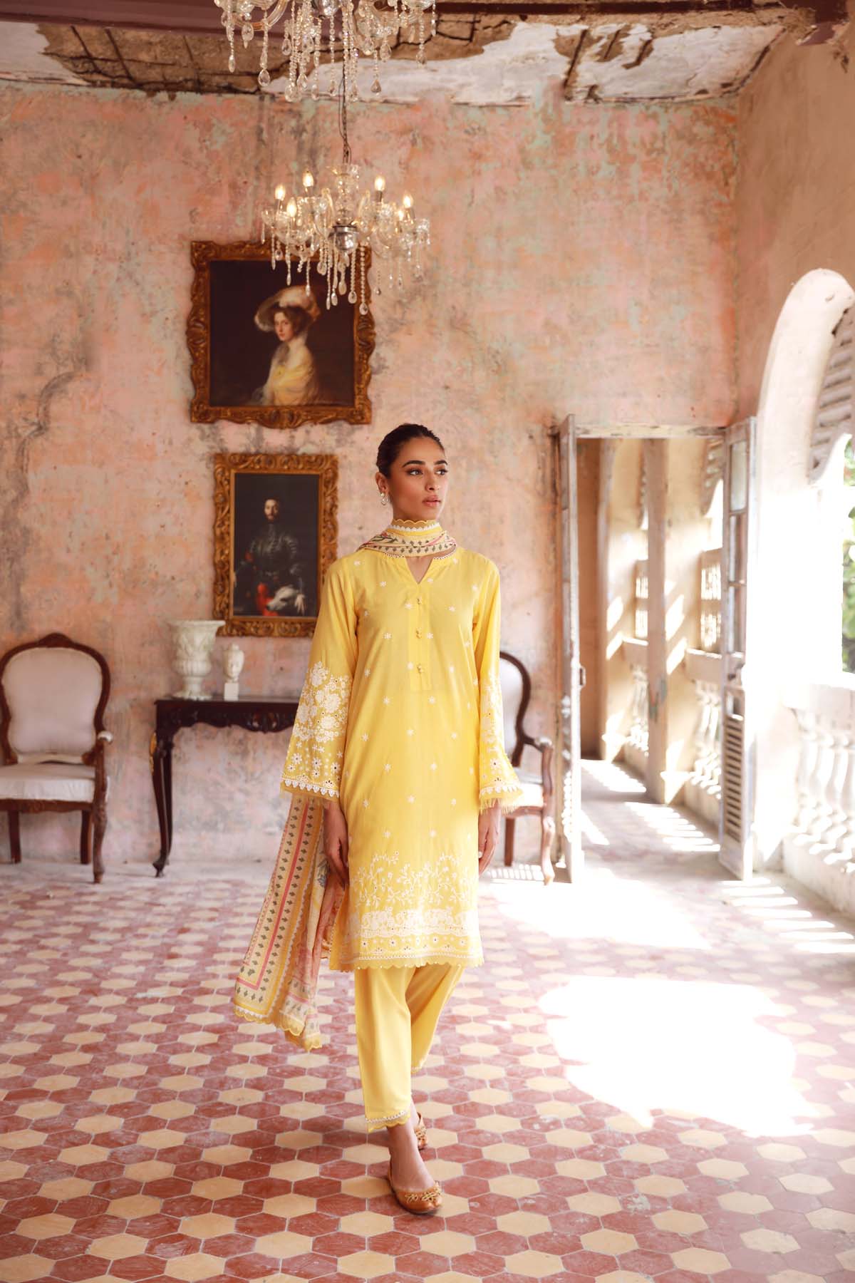 Embroidered Slub Lawn 3 Piece