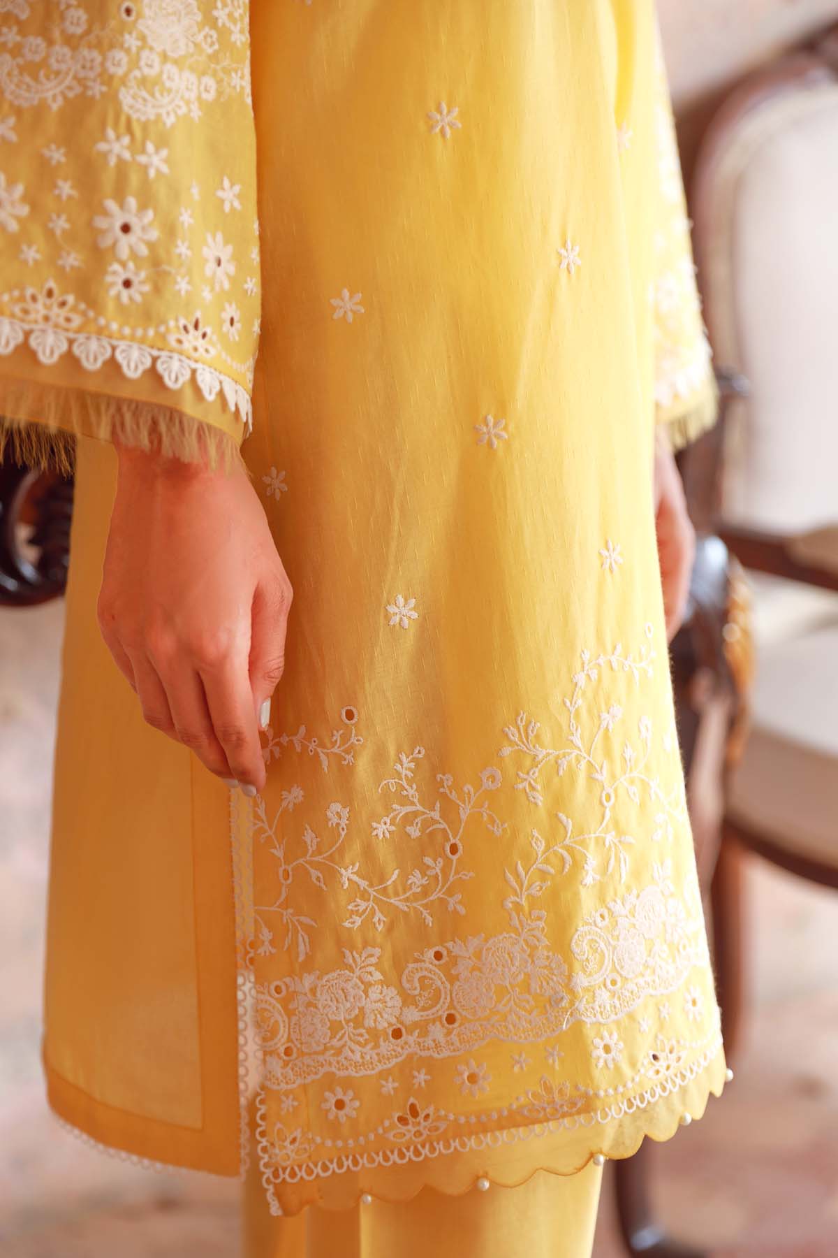 Embroidered Slub Lawn 3 Piece