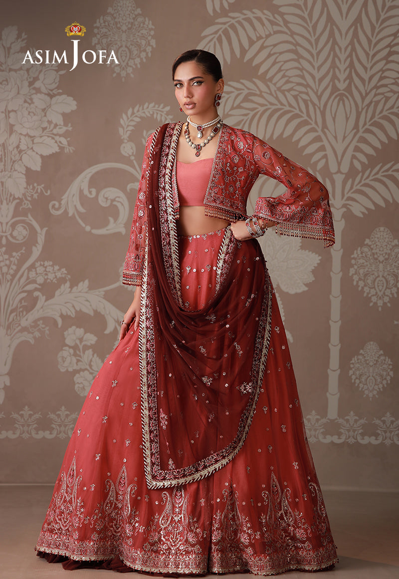 Ajuldd-04 Embroidered Poly Net Stitched 4 Pcs