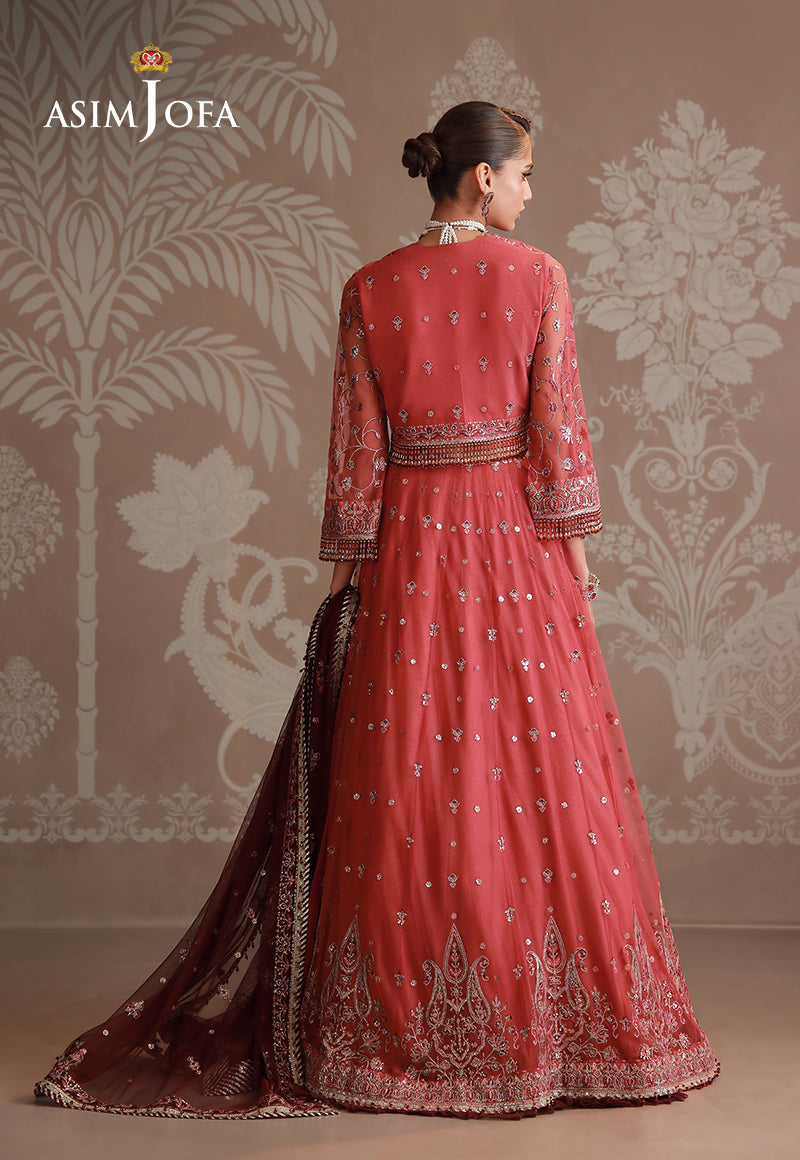 Ajuldd-04 Embroidered Poly Net Stitched 4 Pcs