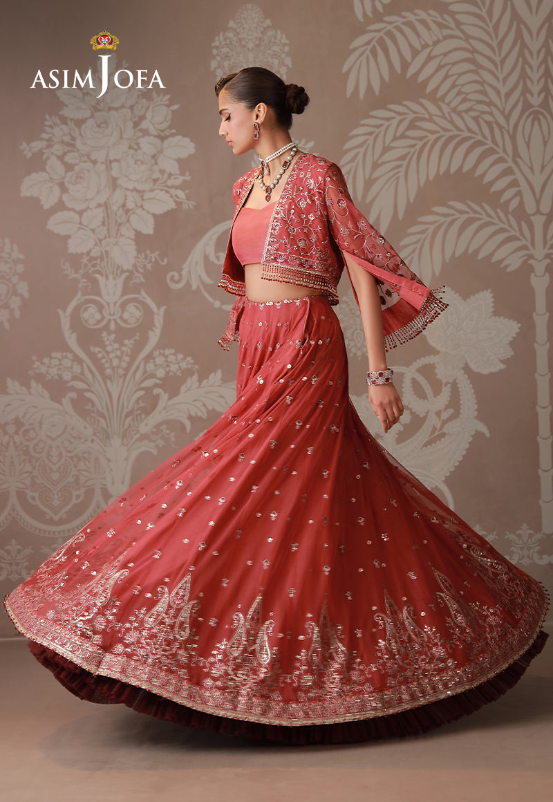 Ajuldd-04 Embroidered Poly Net Stitched 4 Pcs