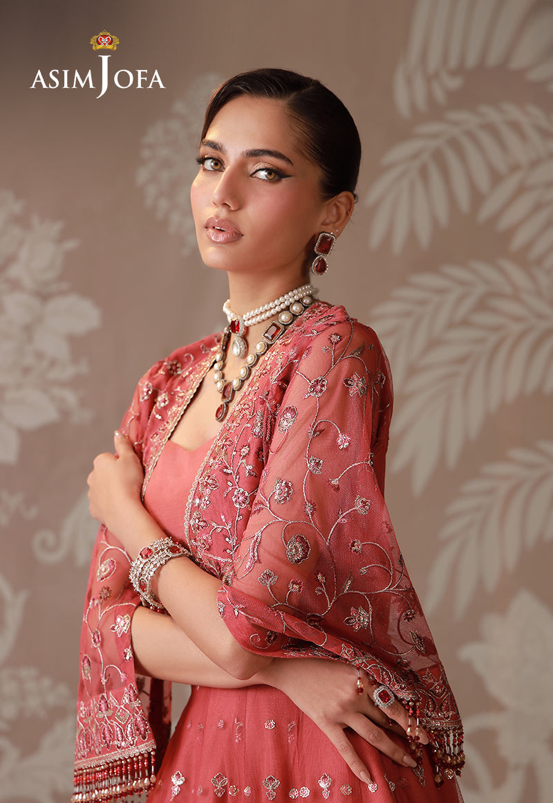Ajuldd-04 Embroidered Poly Net Stitched 4 Pcs