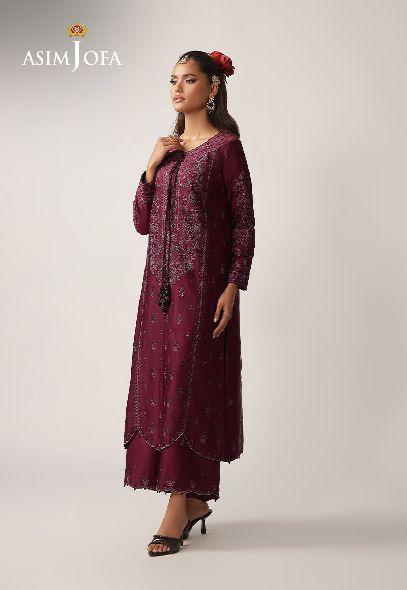 AJULO-03 Embroidered Charmeuse Silk Unstitched 2 Pcs