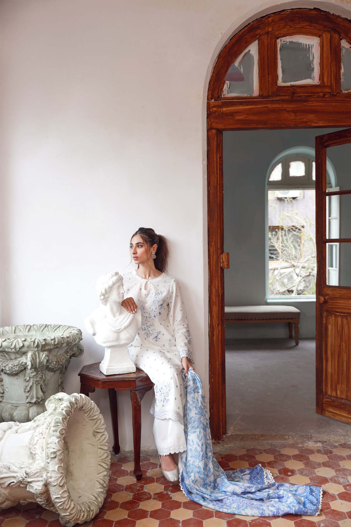 Embroidered Slub Lawn 3 Piece