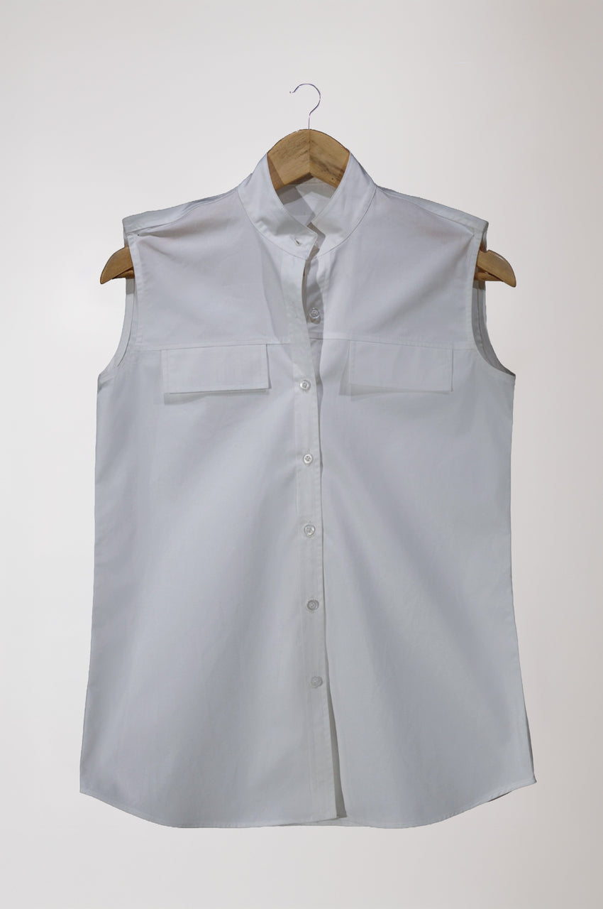Timeless Trio - White Sleeveless Shirt