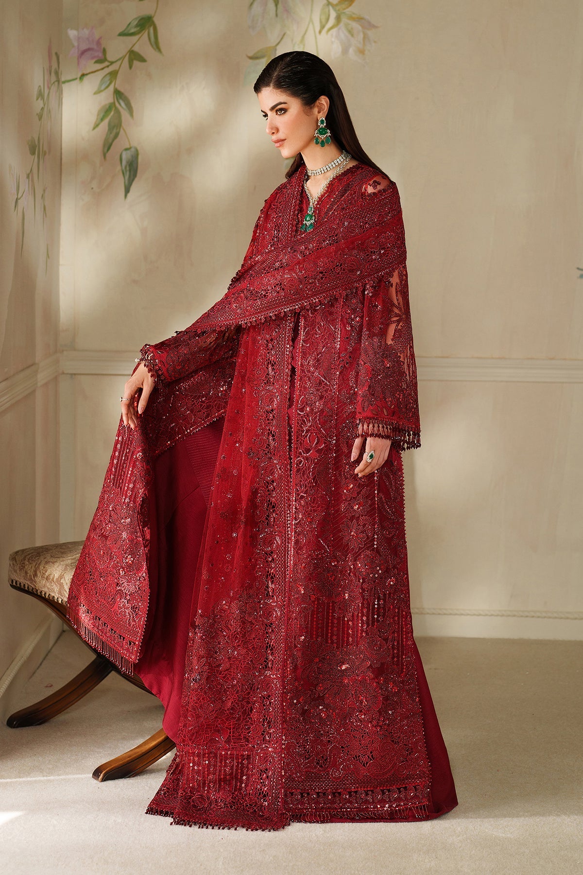 EMBROIDERED NET CH14-01 STITCHED